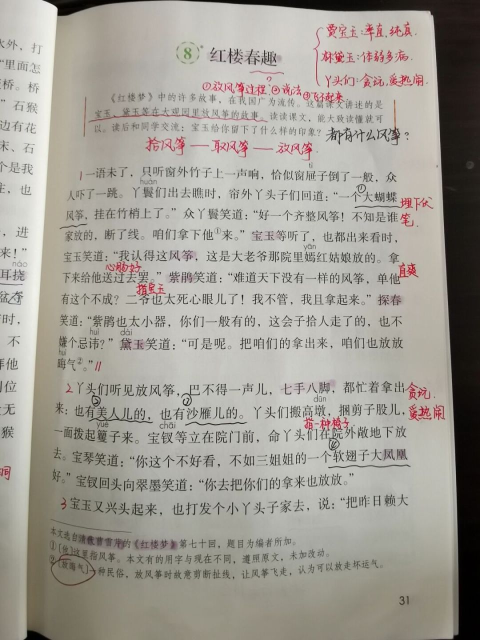 教案# #小学语文课堂笔记# #五年级# #红楼春趣