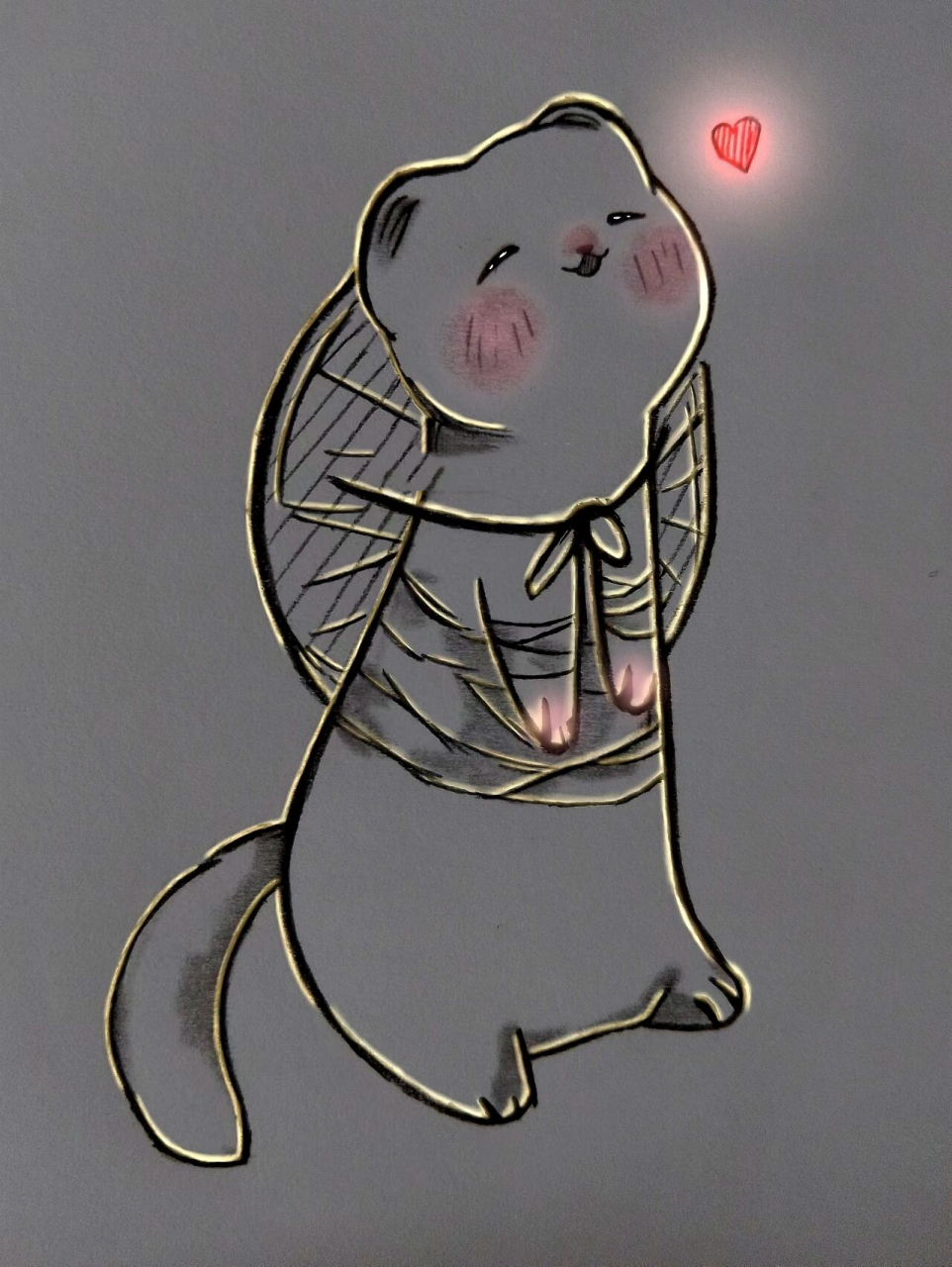 教你画一只雪貂版谢怜,这么可爱!都给我学