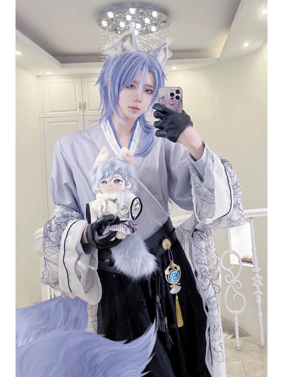 神里绫人cos|搭了一套和娃娃差不多的衣服～ 谁家的狐妖娃娃成精啦