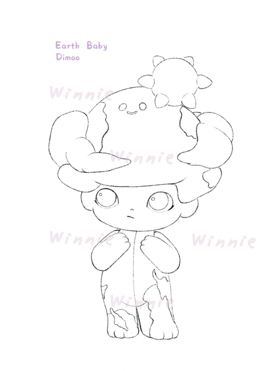 【手绘彩铅盲盒】dimoo地球宝宝/附线稿 老规矩:完整绘画过程视频在