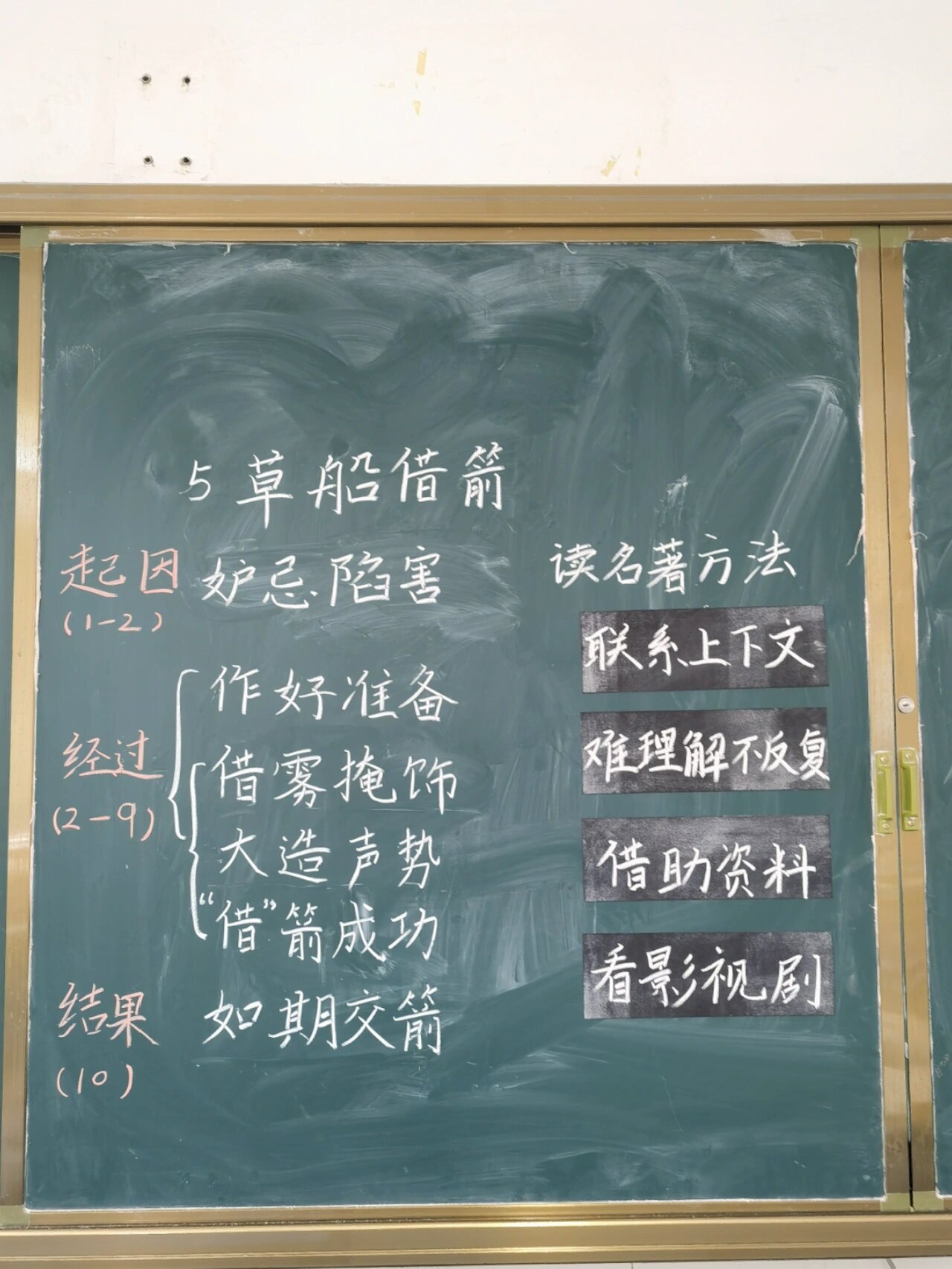 五下|《草船借箭》板书 板书请查收