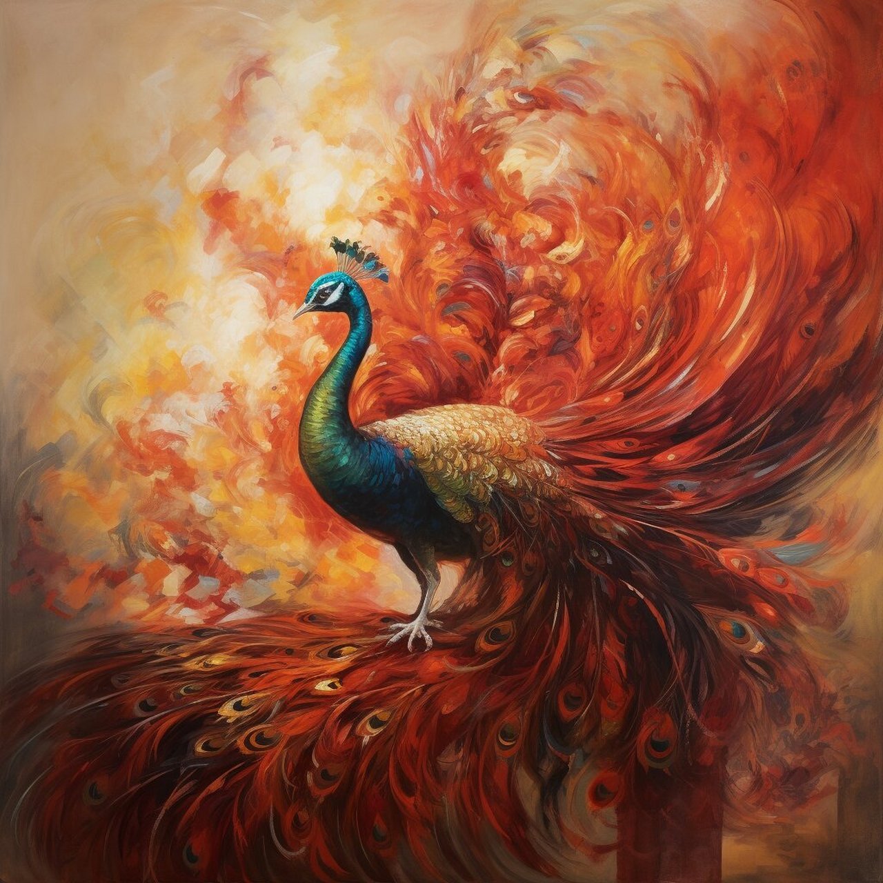 神兽·朱雀 再一次画朱雀依旧这么美丽.