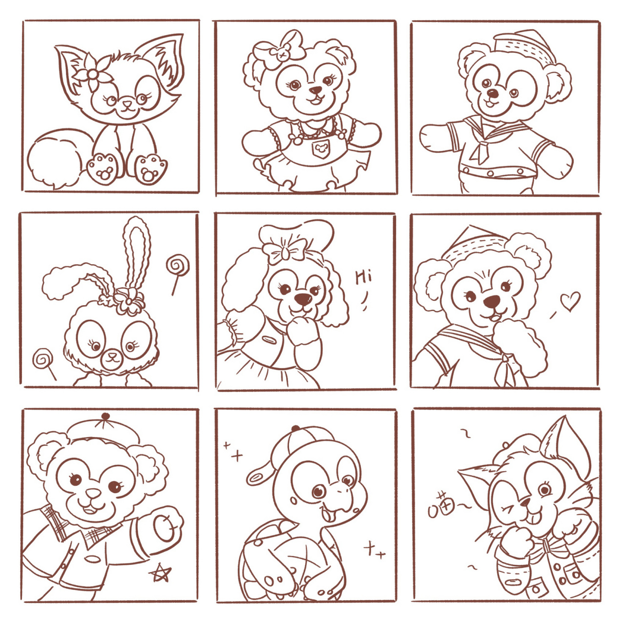 简笔画教程/玲娜贝儿 星黛露 玲娜贝儿和她的朋友们  达菲熊家族