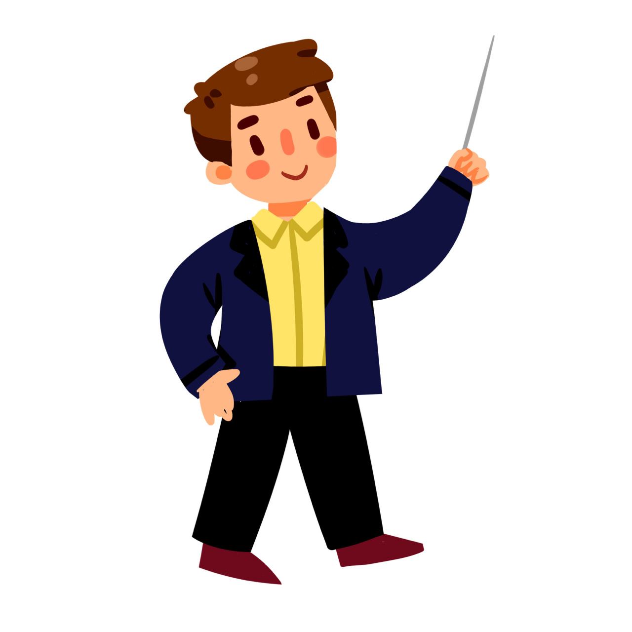 素材9615  99996993 敲黑板手绘卡通教师老师人物元素