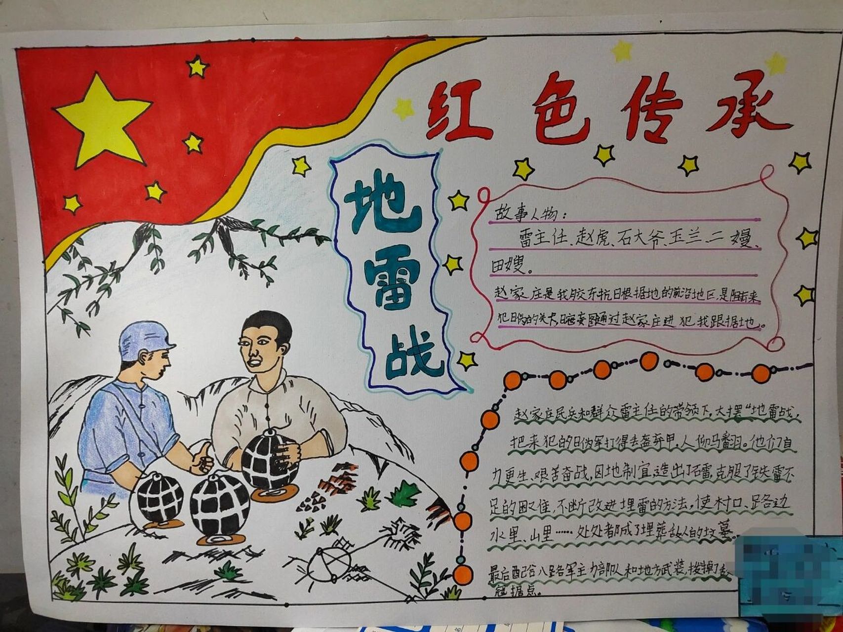 全世界最认真的仔 红色传承—地雷战 手抄报