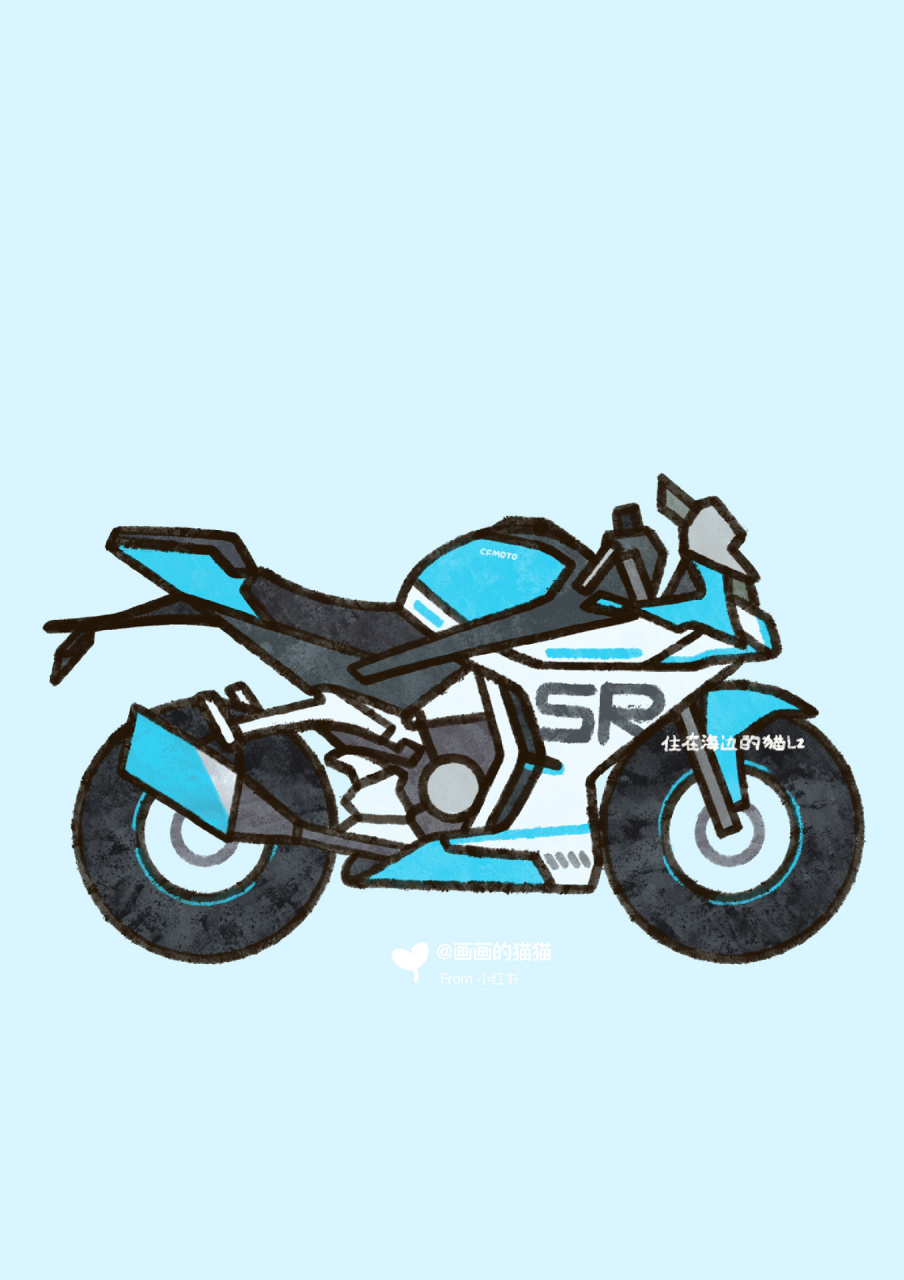 摩托车简笔画法图片