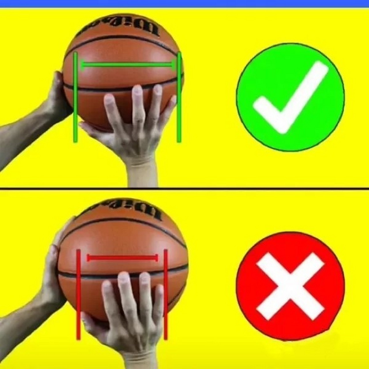 右手投篮持球时五指自然张开. 2.