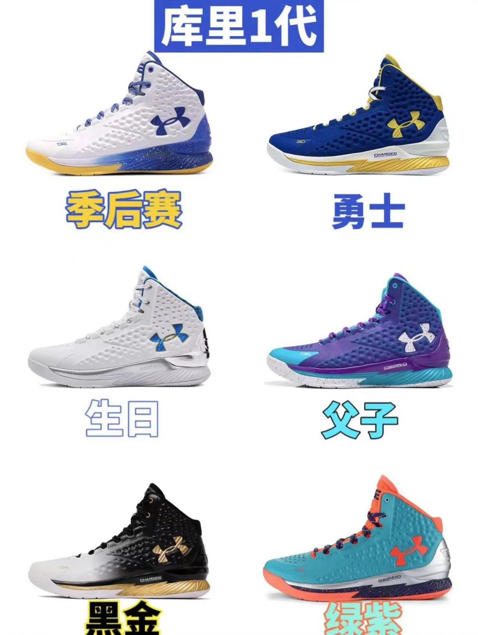 under armour curry-斯蒂芬 库里各代球鞋 金色海洋99永远给你惊喜