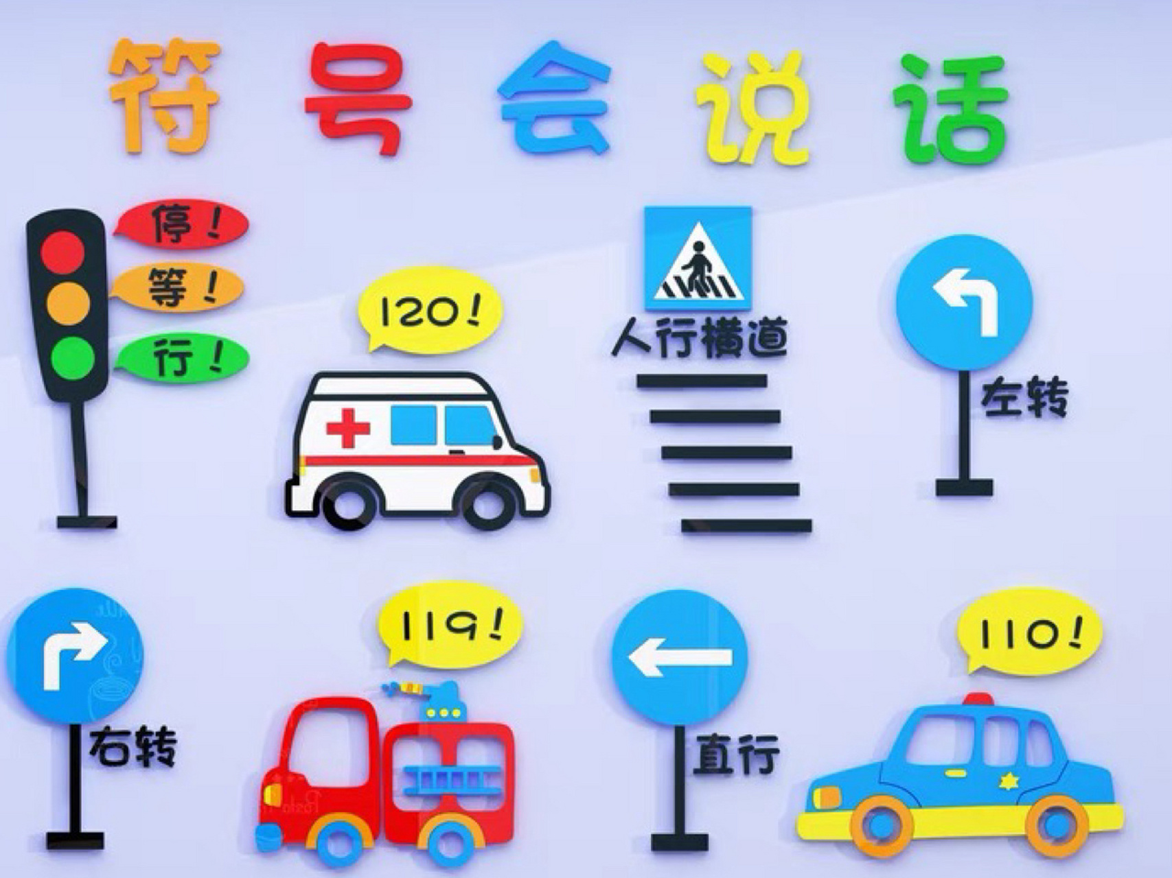 幼儿园安全主题环创|墙面装饰|安全标志 幼儿园墙面装饰环创境主题