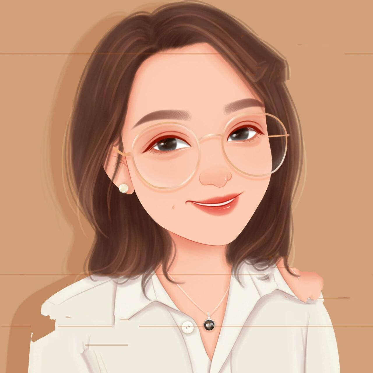 戴眼镜的美女漫画小头像