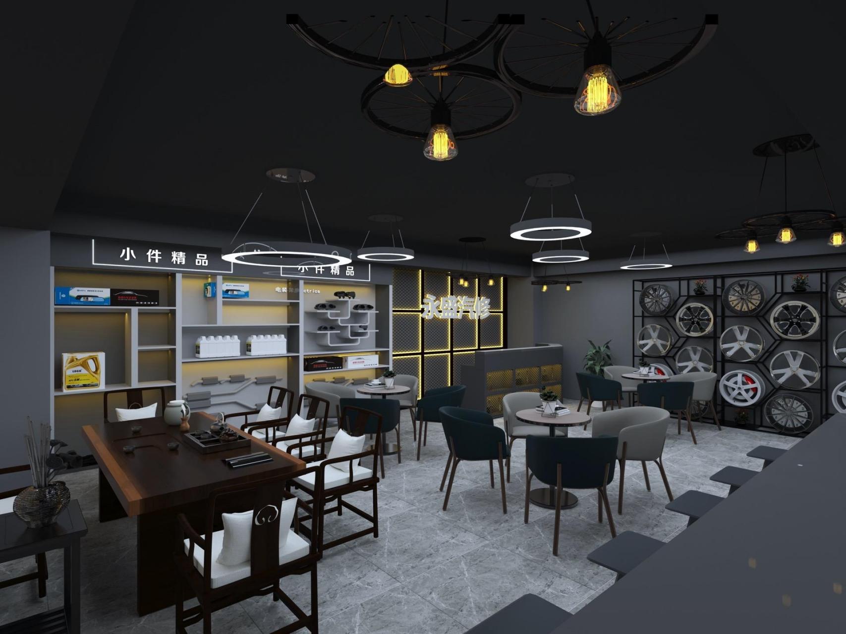 工业风汽车改装店.