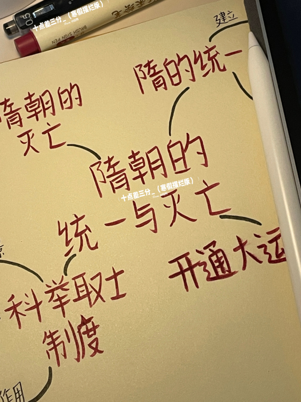 七下历史思维导图|隋朝的统一与灭亡 #点点的笔记# #十点差三分_的