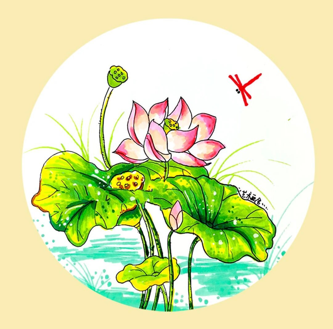 材料准备: 水彩纸,针管笔,水彩笔(马克笔),高光笔, 3.