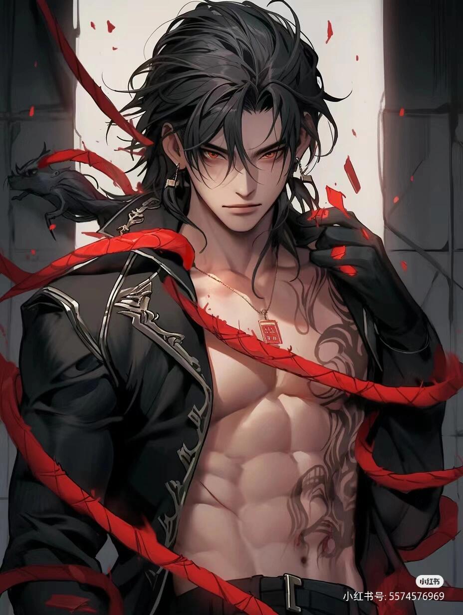 腹肌男生动漫头像.