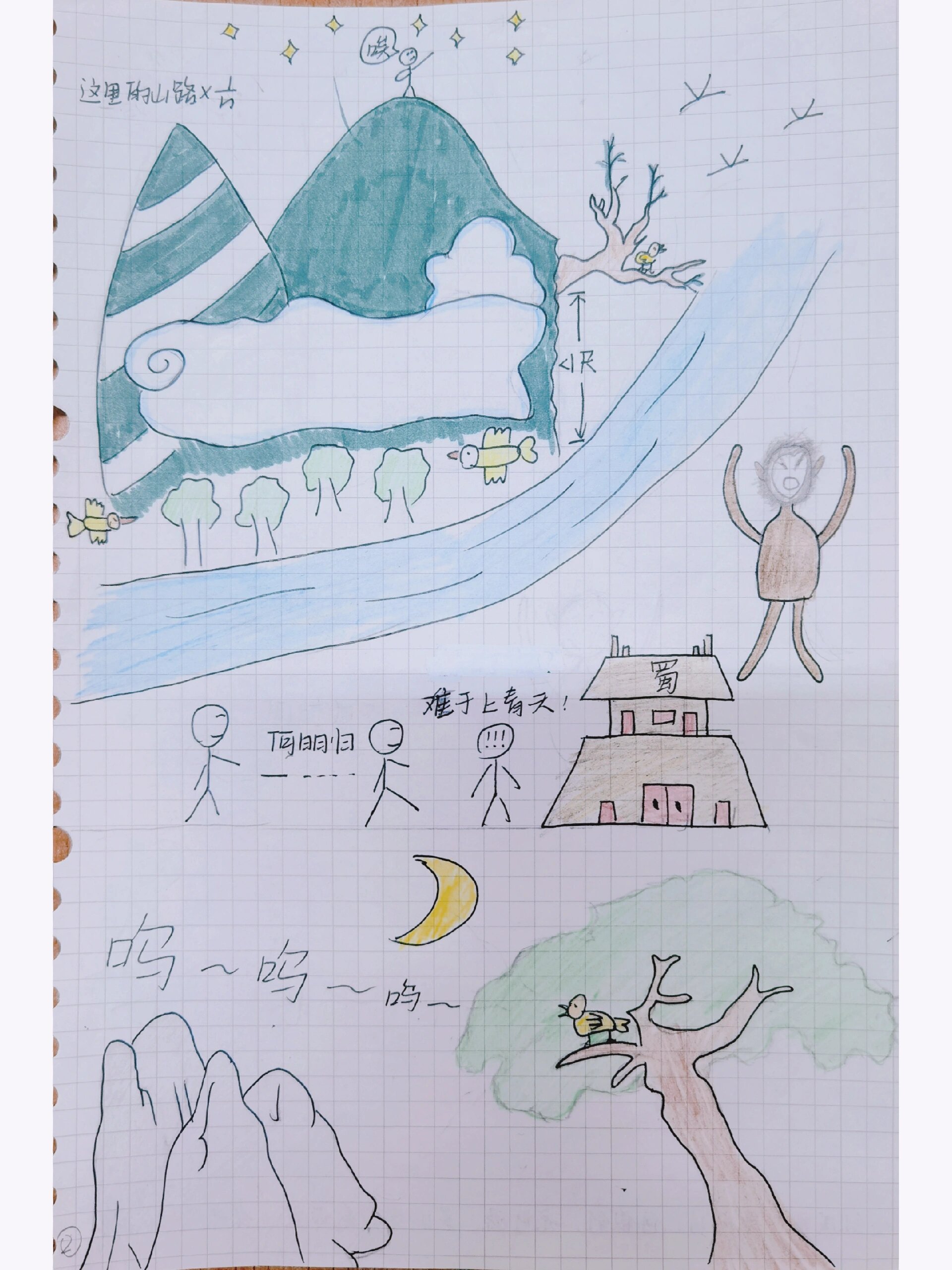 高中语文这么画:《蜀道难》②