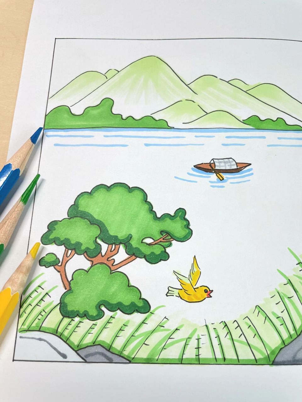 【诗配画】手绘《滁州西涧》 《滁州西涧》 唐·韦应物 独怜幽草涧边