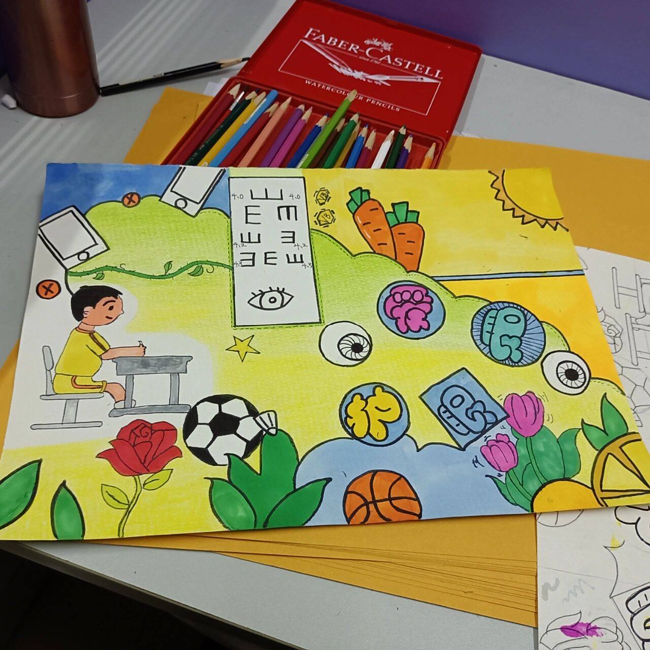 爱眼护眼主题绘画 三等奖