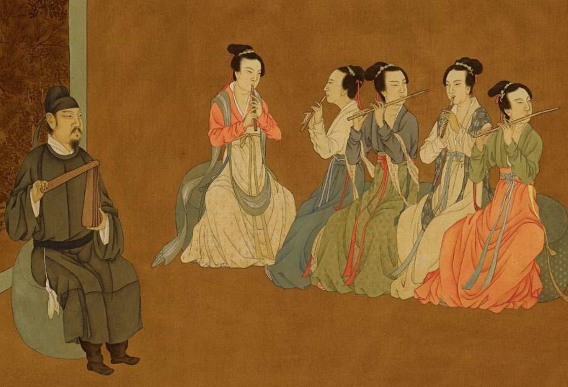 《韩熙载夜宴图》赏析 作者:五代画家顾闳中 内容:五代南唐政权动荡