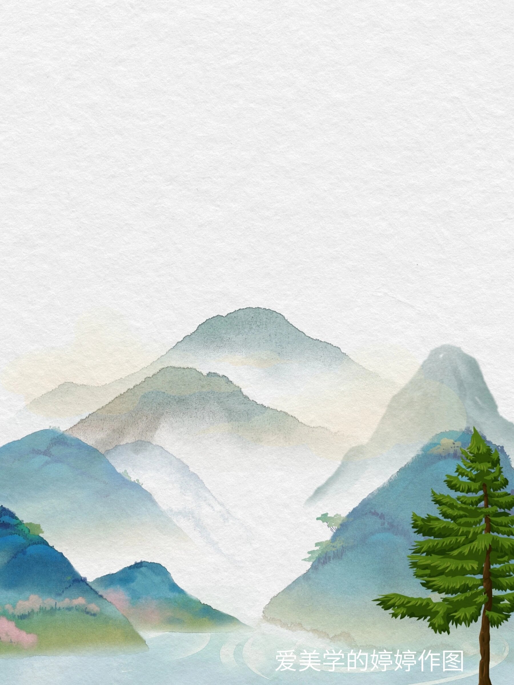 古风|朋友圈背景图水墨山水背景|手机壁纸