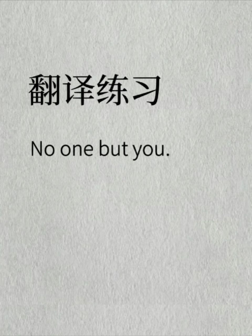 翻译练习,每天学一句英语day73 no one but you. 无人及你.