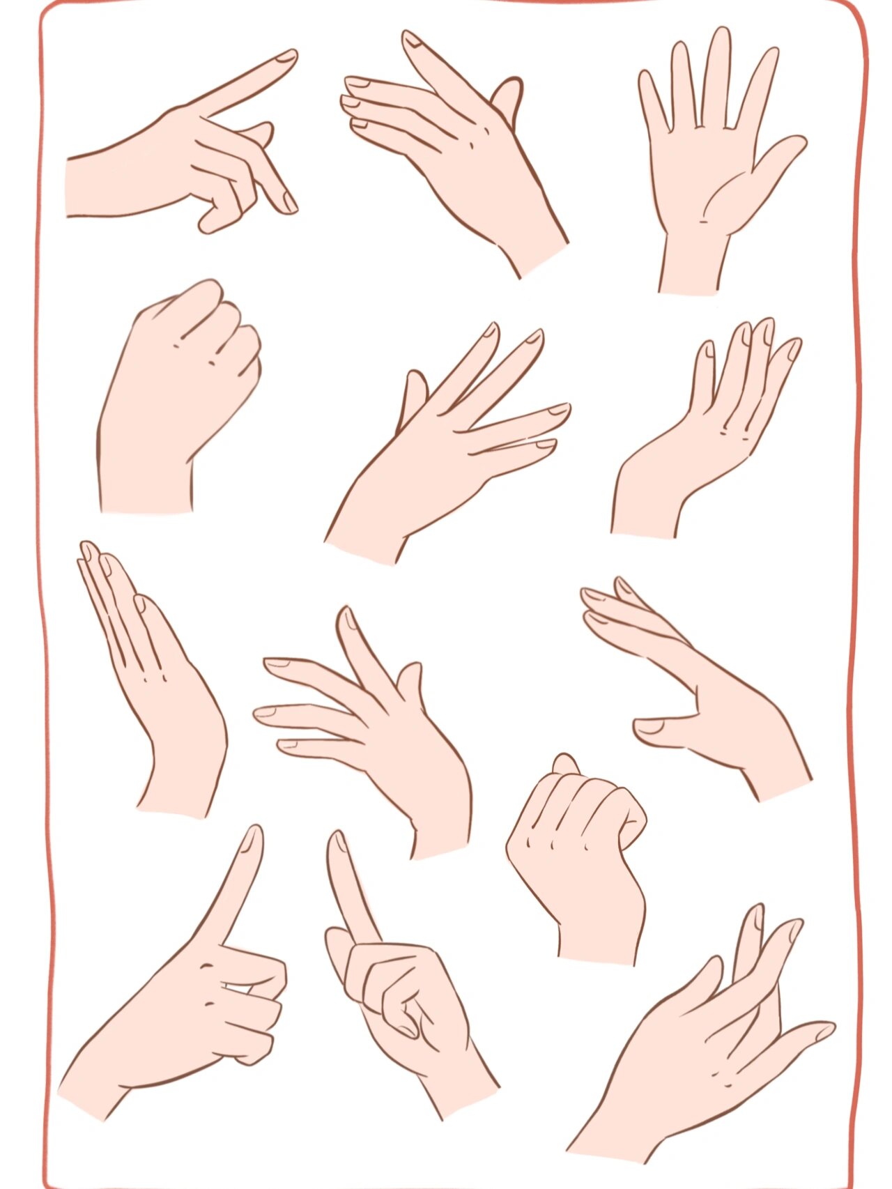 卡通头像手部姿势练习