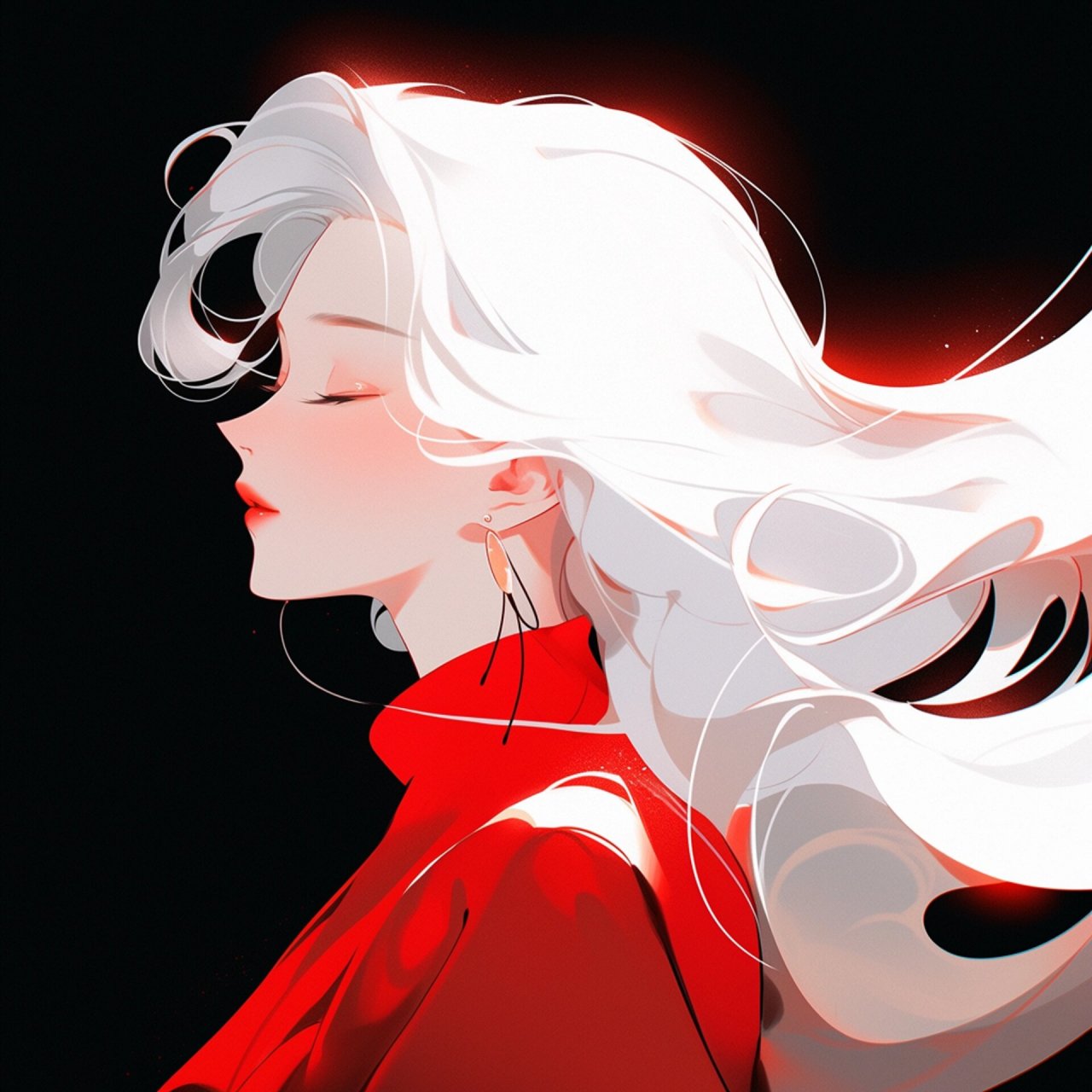 白发红衣|情侣头像