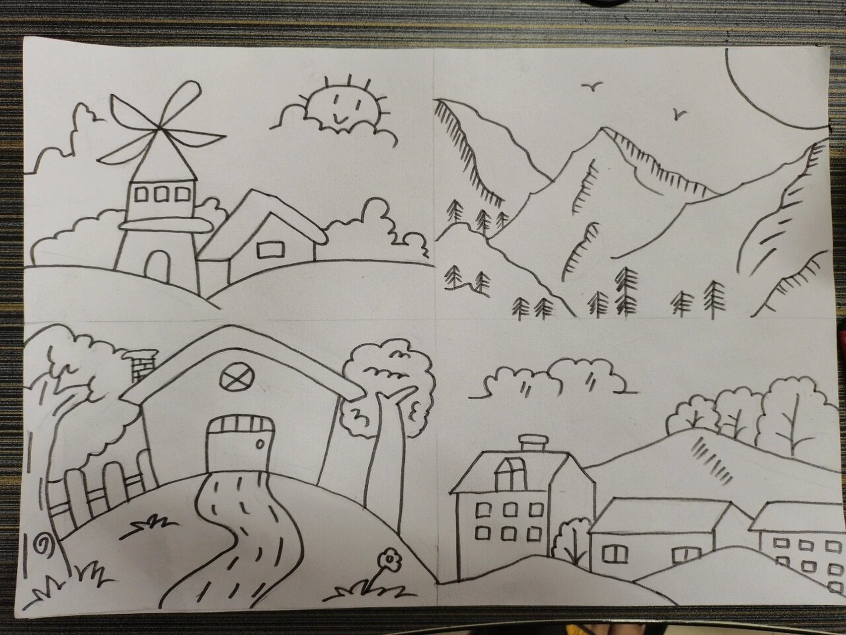 构图景物简笔画