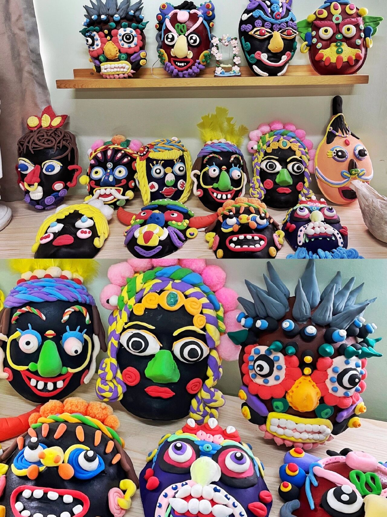 超轻粘土 夸张的脸 小学生的作品,有点久之前的作品了 🧛‍♀️