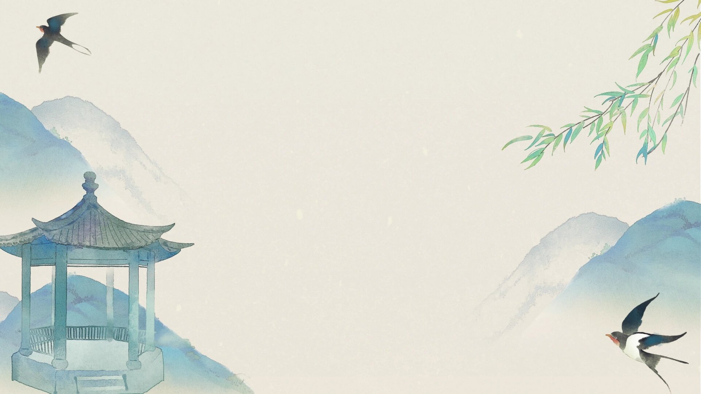 灰白色古风水墨画ppt背景图分享|超级有诗意 嗨嗨嗨宝子们 我是咸鱼呀