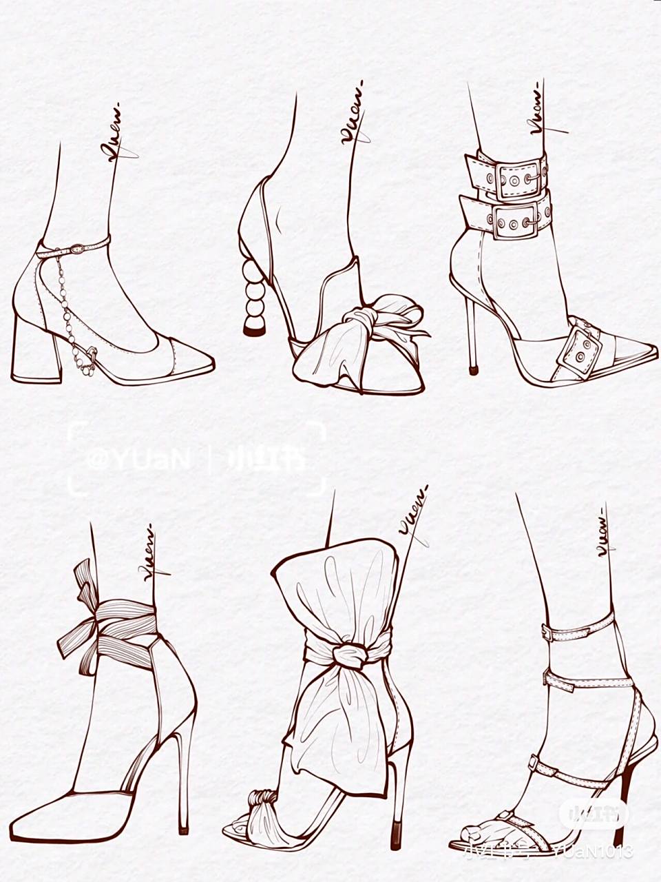 分享画的超级好的高跟鞋设计稿! yuan是原作者欧,商量过的