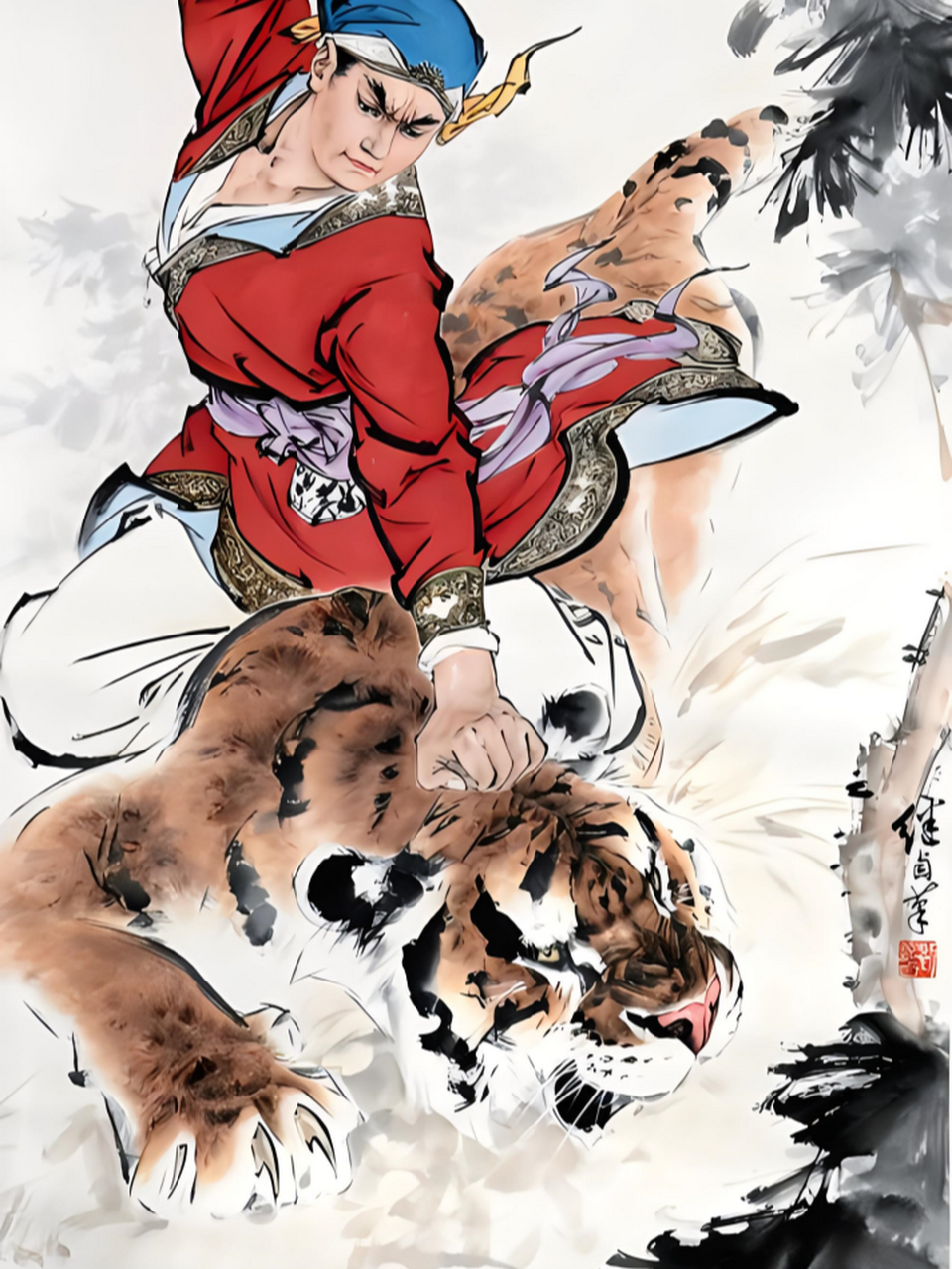 武松打虎图片 武松打虎,是中国古典名著《水浒传》中的经典场景.