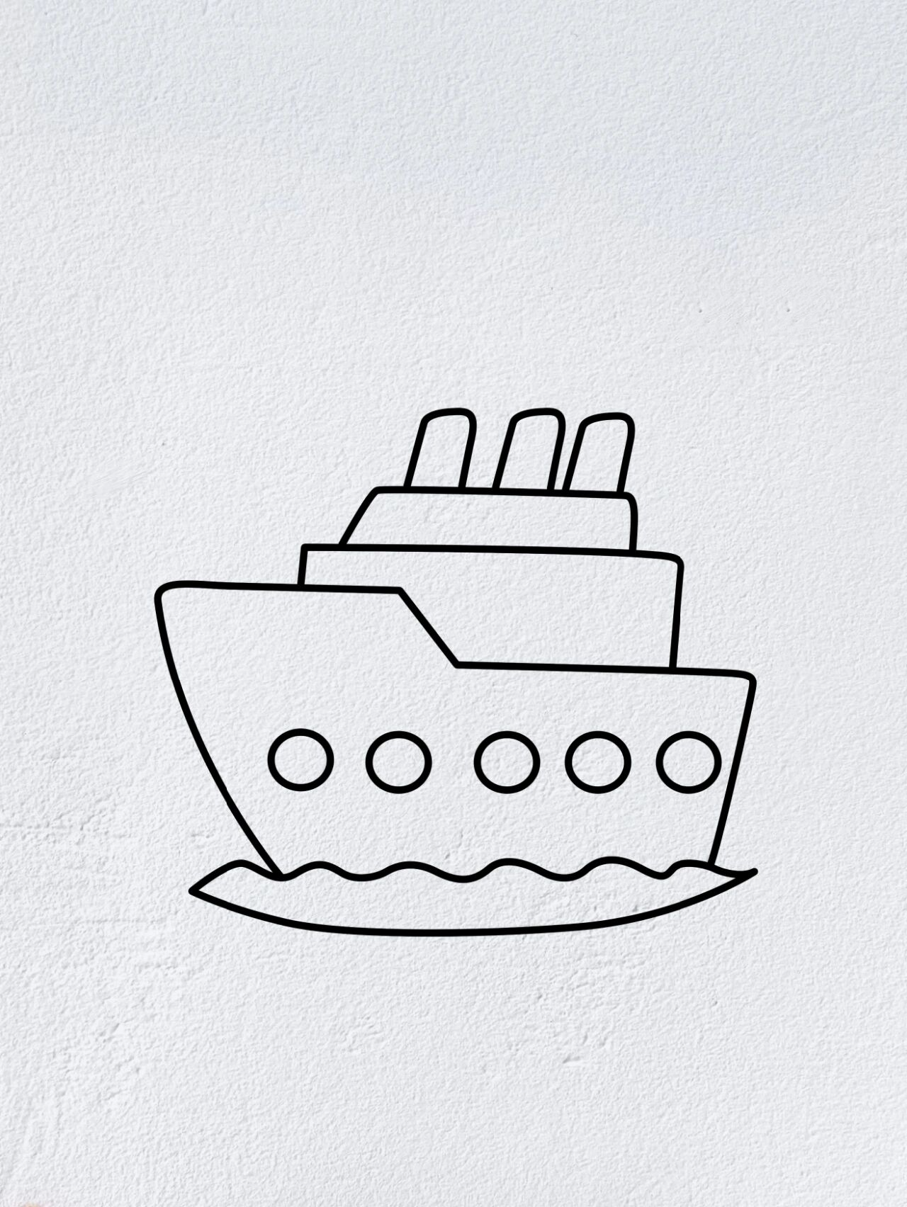 海上轮船简笔画简单图片