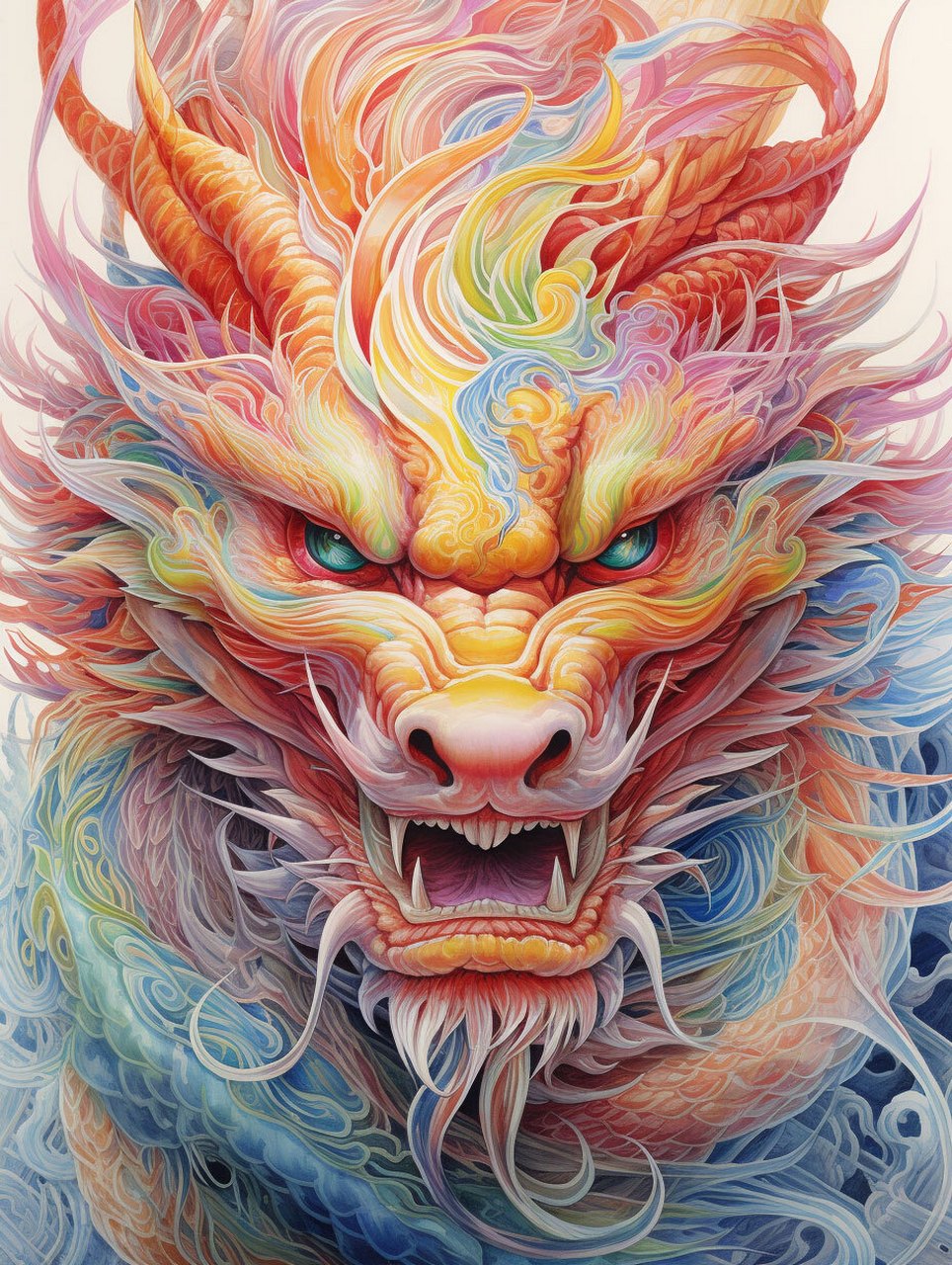 彩铅画龙来点颜色看看 彩铅的色彩给人一种不一样的感觉#彩铅画#02