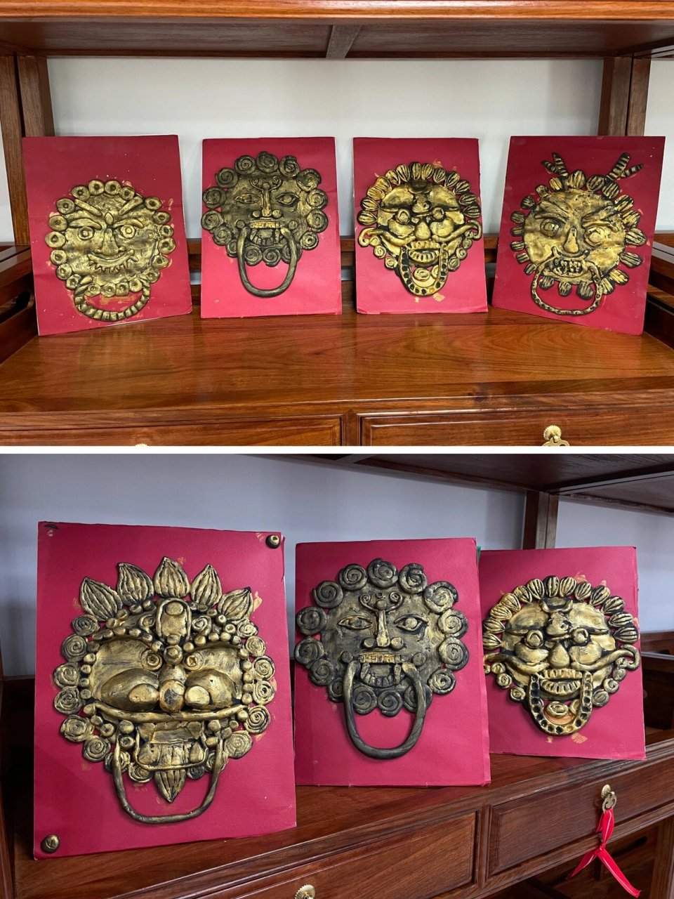 超轻粘土/复古门环 铺首衔环·浮雕立体作品 出自:二年级学生