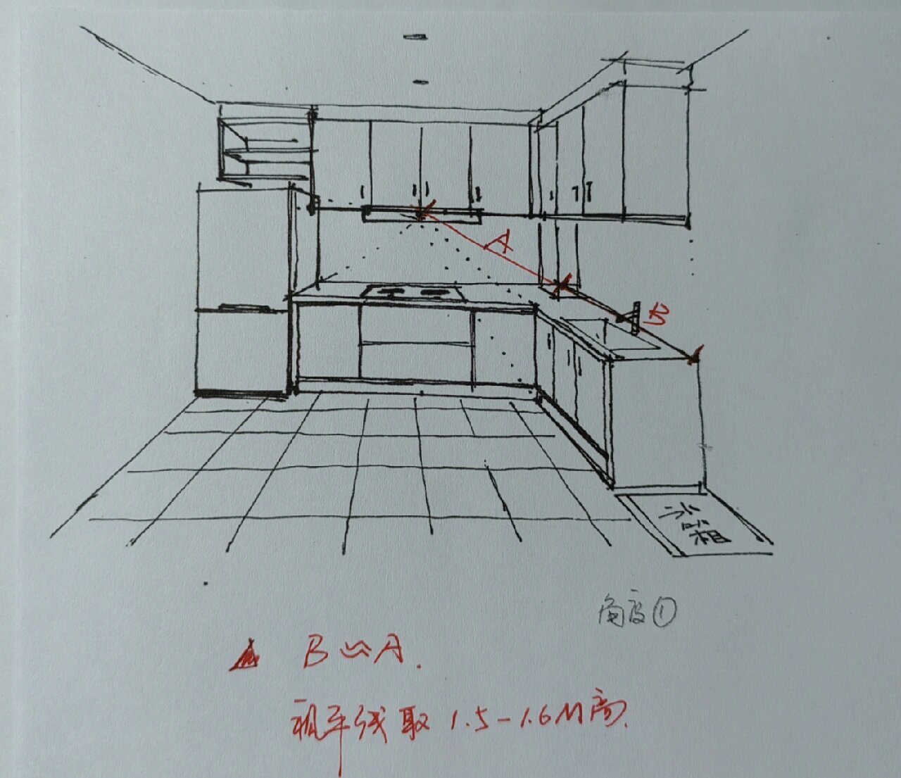 橱柜画图手绘教程图片