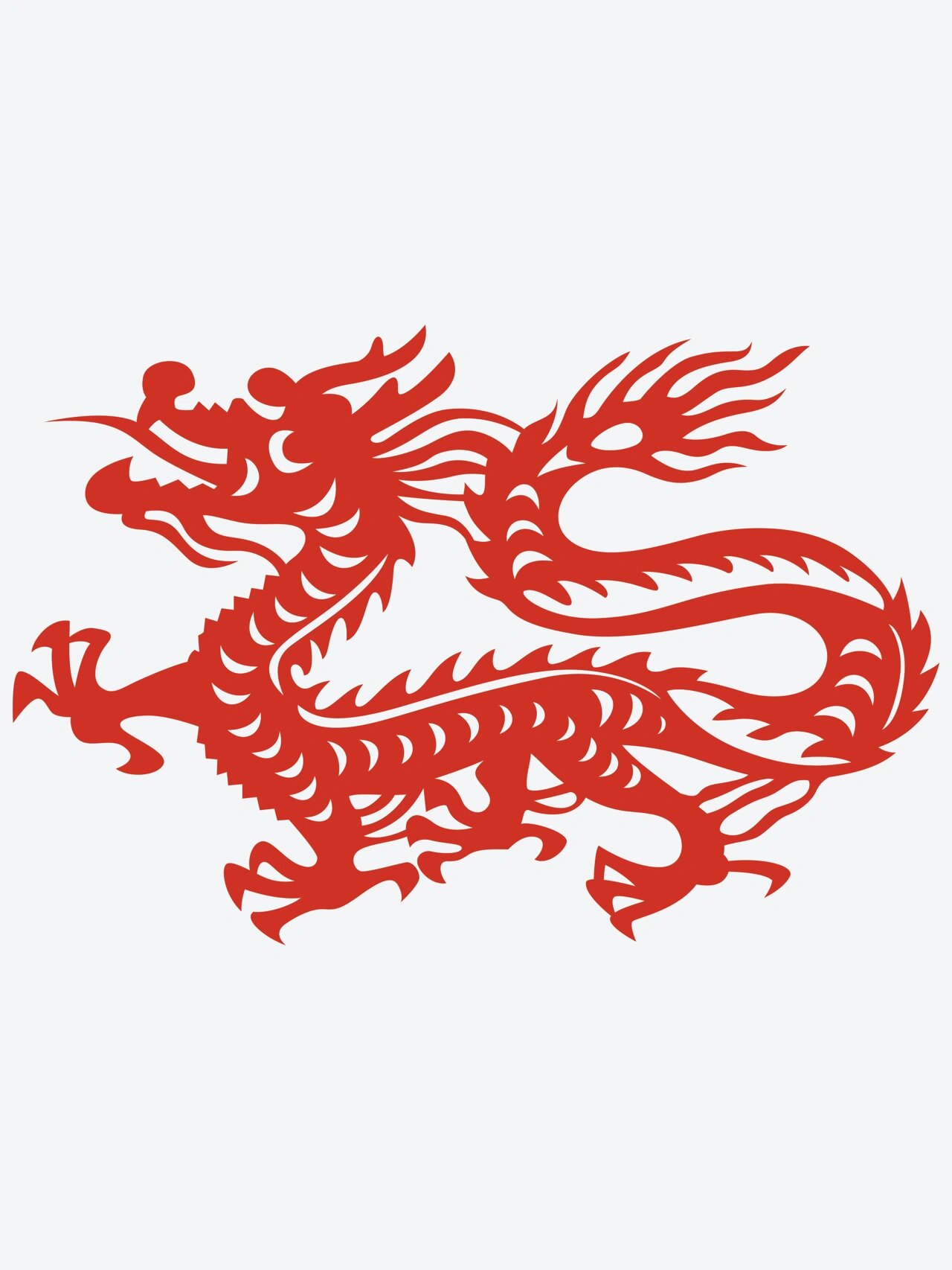 剪纸图案 编号: 202110281017-5 【剪纸刻纸   十二生肖   龙】 #剪纸