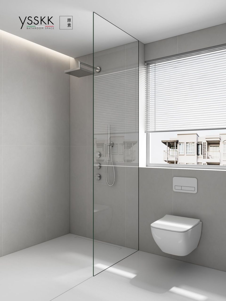 无边框半隔断极简淋浴房效果图|颜值绝绝子 都说无边框半隔断淋浴房