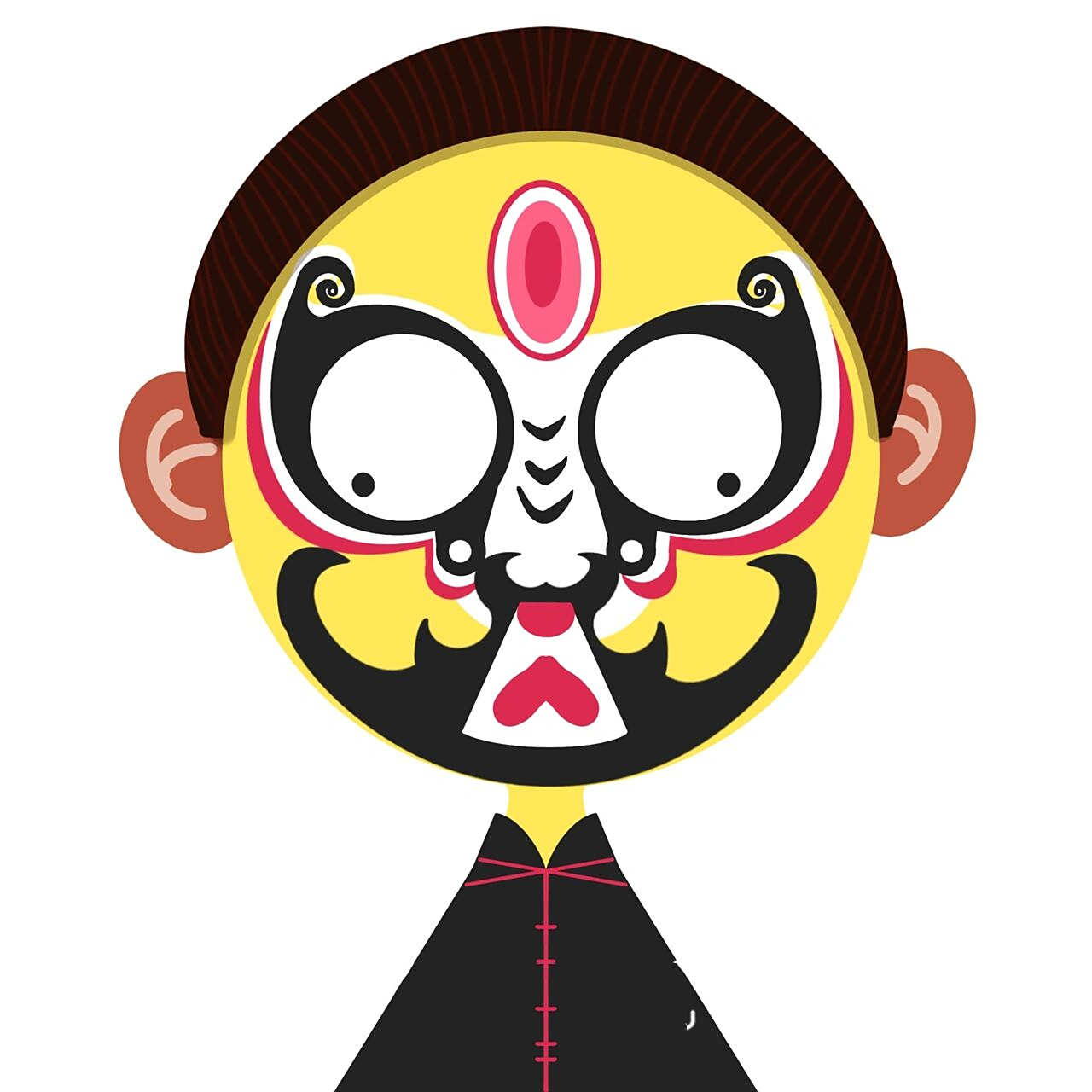 京剧q版脸谱设计非遗传承设计【1】 以脸谱花纹为原型,把人物q版化,有