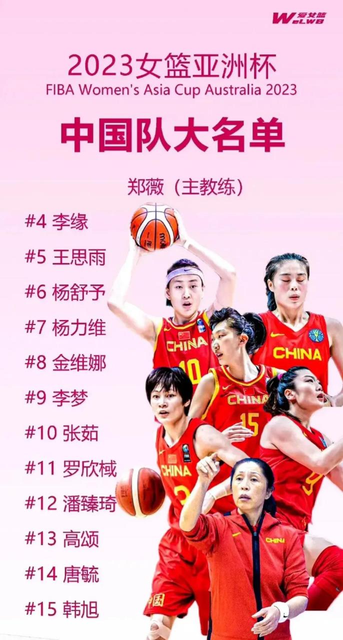 女篮亚洲杯名单图片