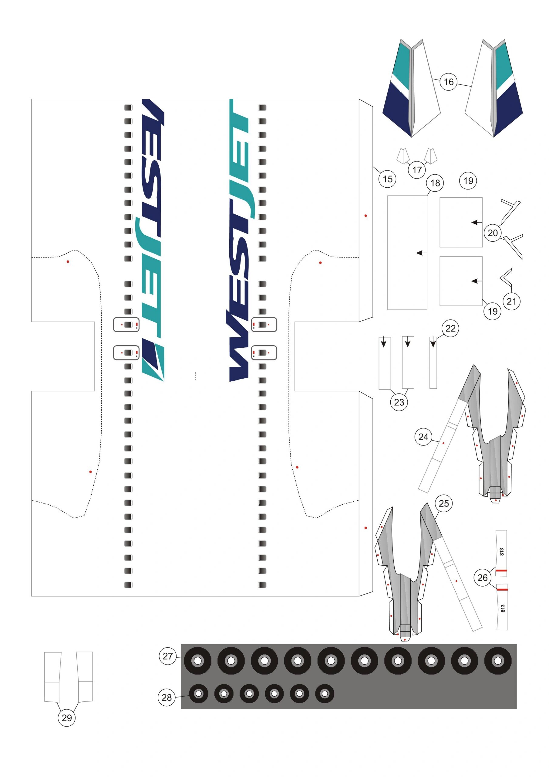 波音737纸模型免费图纸图片