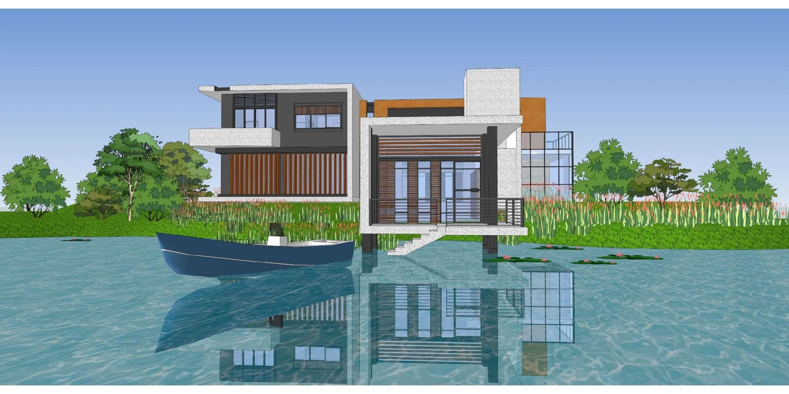 lumion效果图 渲染前,渲染后