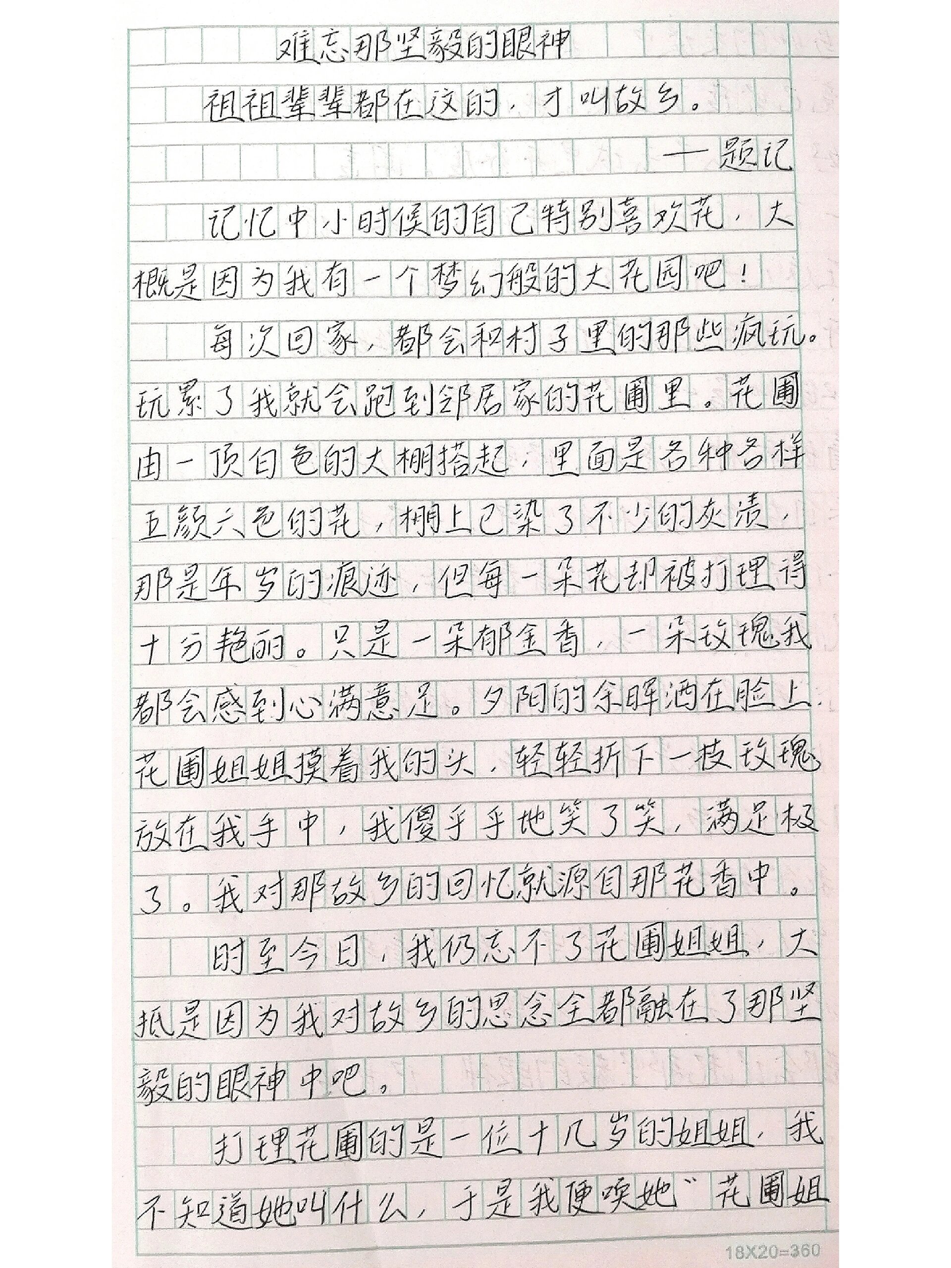 乡情作文600字初中手写图片