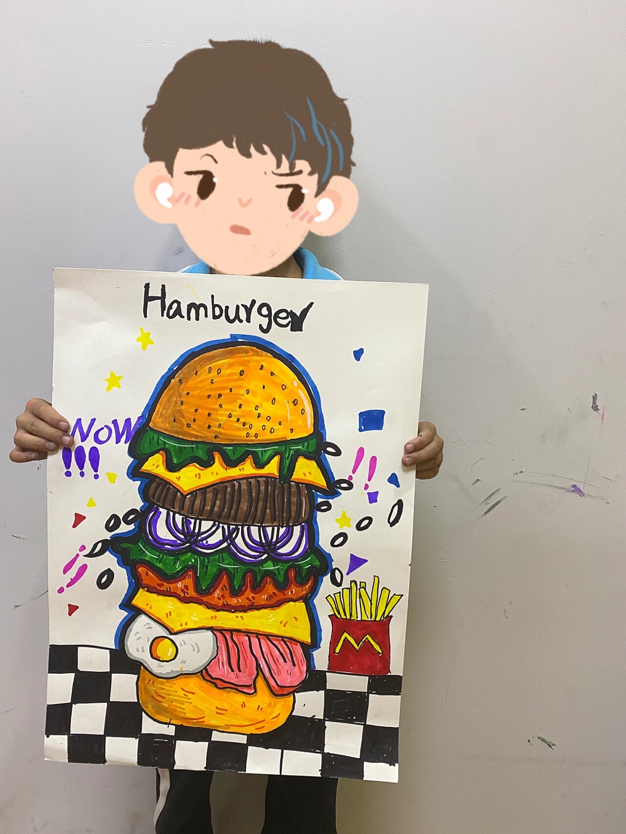 《汉堡》-线描马克笔