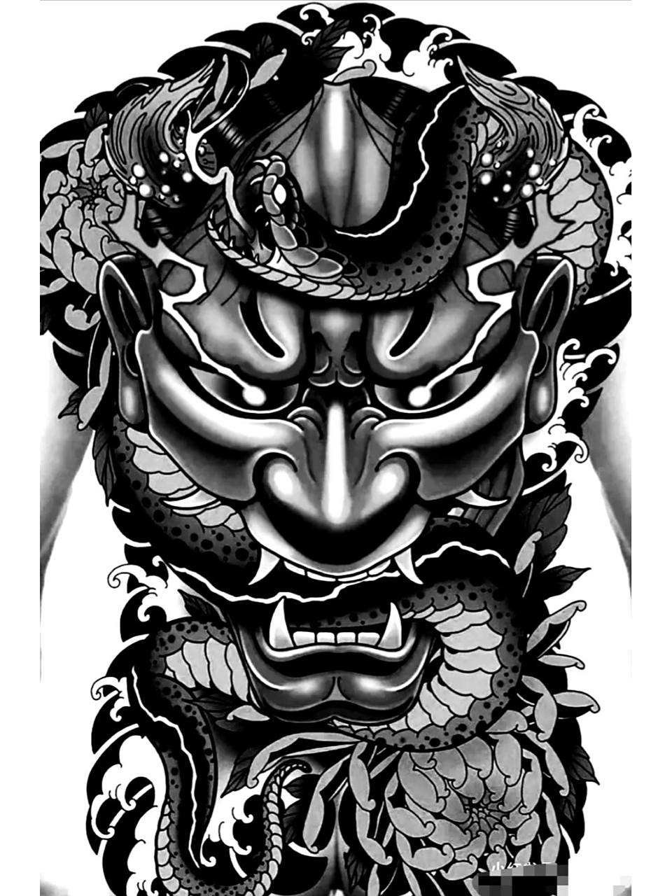 纹身手稿图案.后背纹身.刺青图   今日分享最新纹身手稿