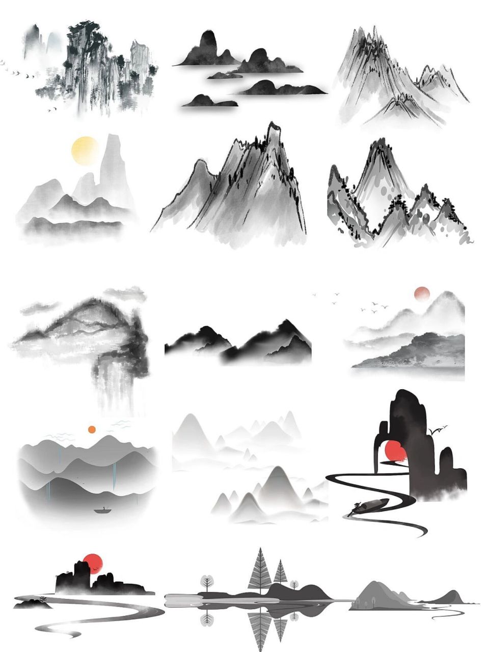 国风水墨风7215山水|免抠png素材分享 hello,宝子们晚上好～ 今天