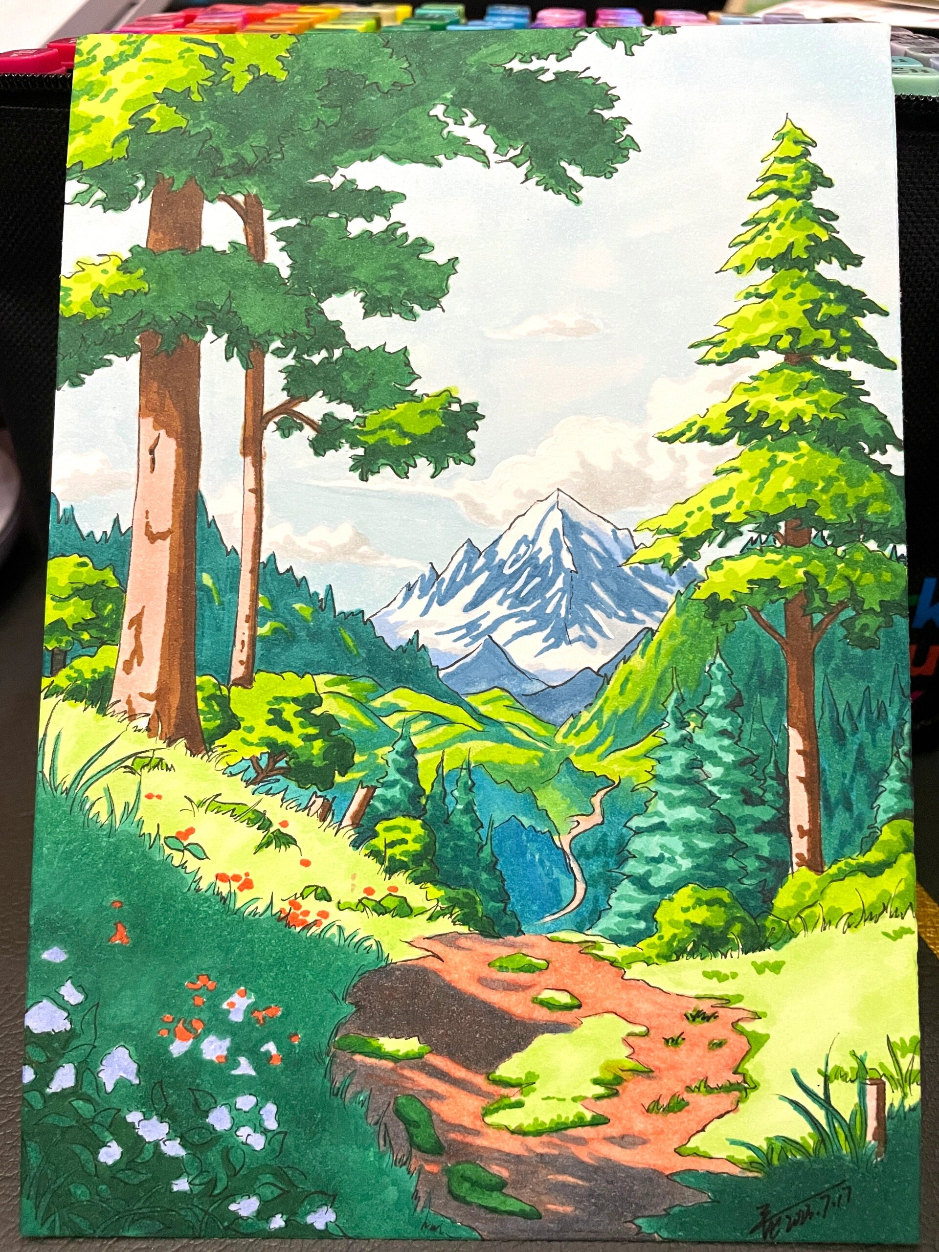 马克笔手绘,风景画