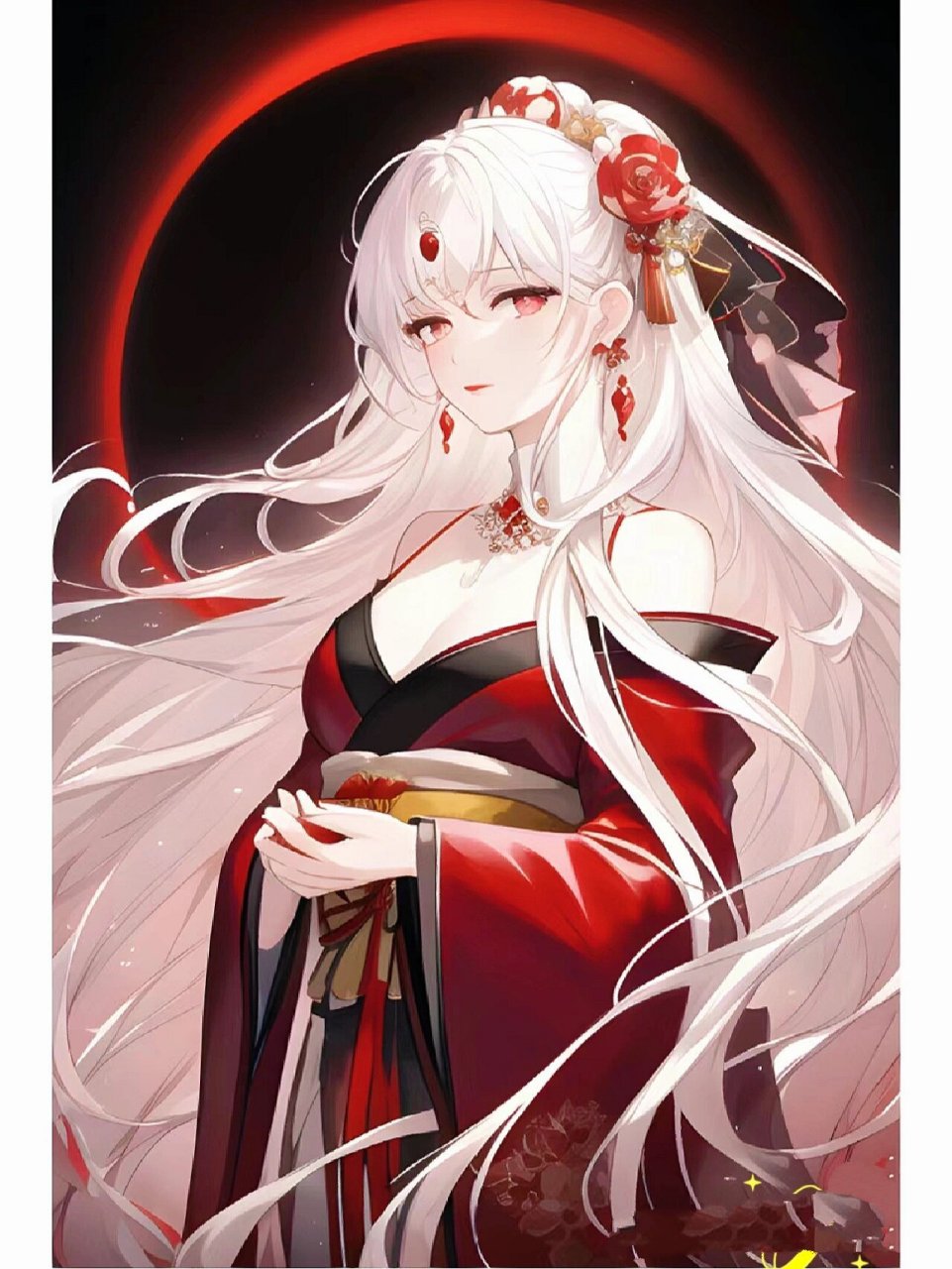 白发红眸  霸气女头  ai