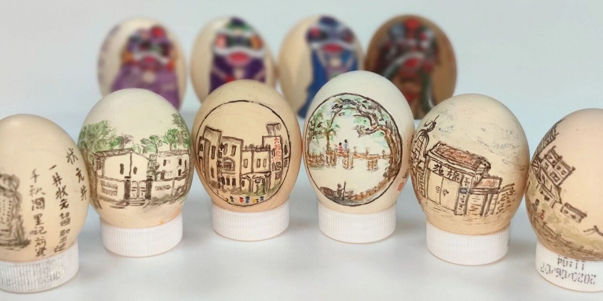 在鸡蛋上面画画好厉害呀 蛋画作品:诠释千年文脉,记录龙凤点滴,传承