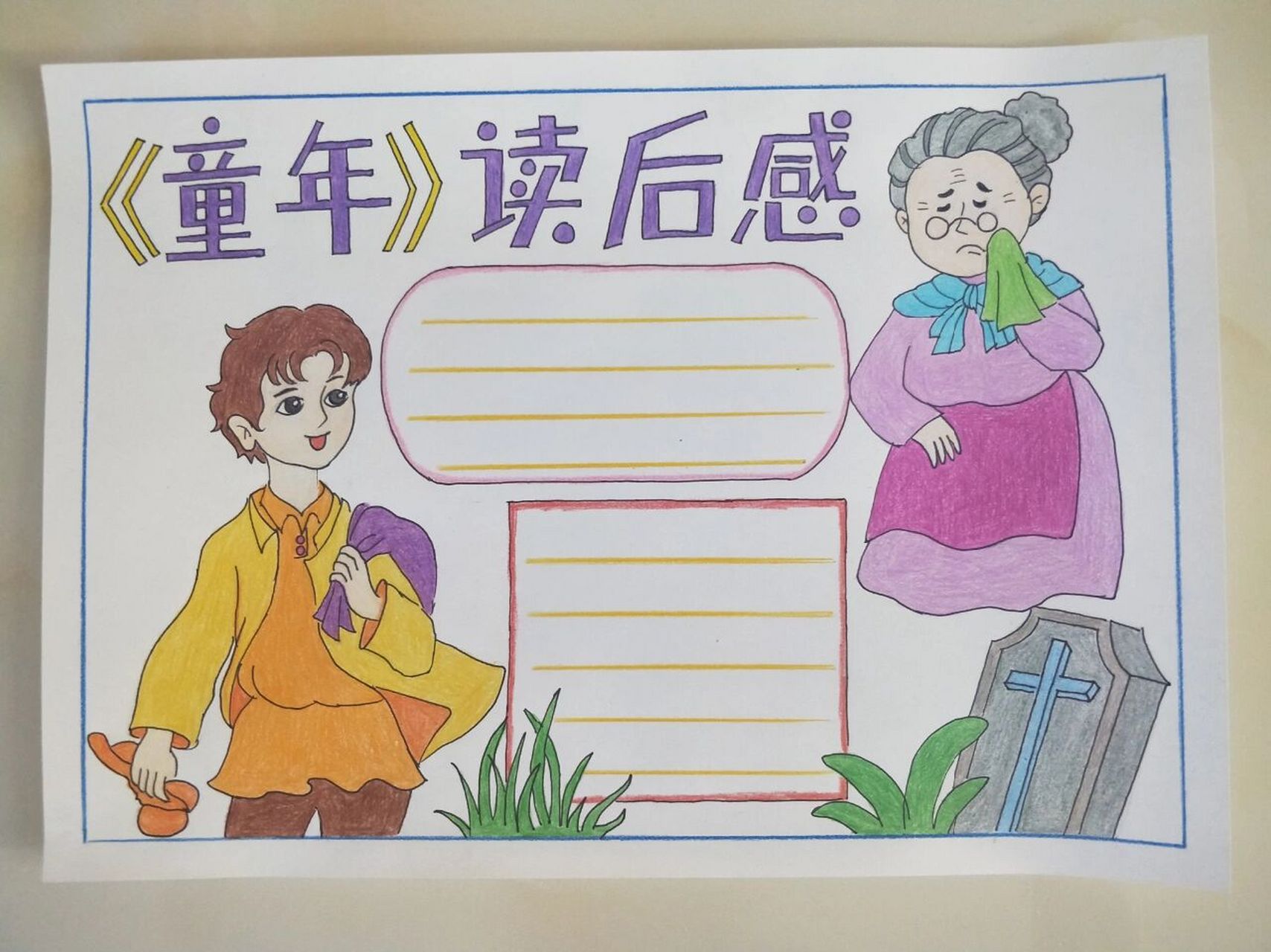 《童年》读后感手抄报.