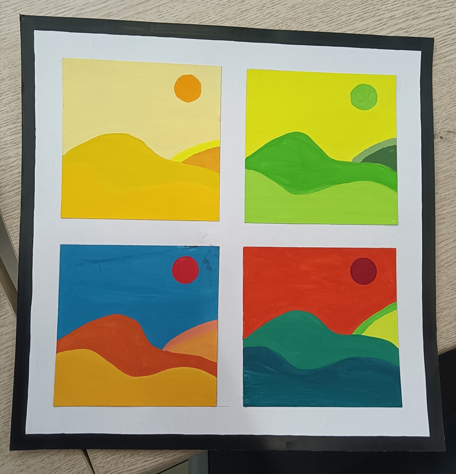 色彩构成 色相 同类色邻近色对比色互补色08作业